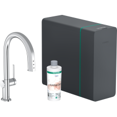 Змішувач hansgrohe Aqittura M91 SodaSystem 210 для кухонної мийки, хром 76836000
