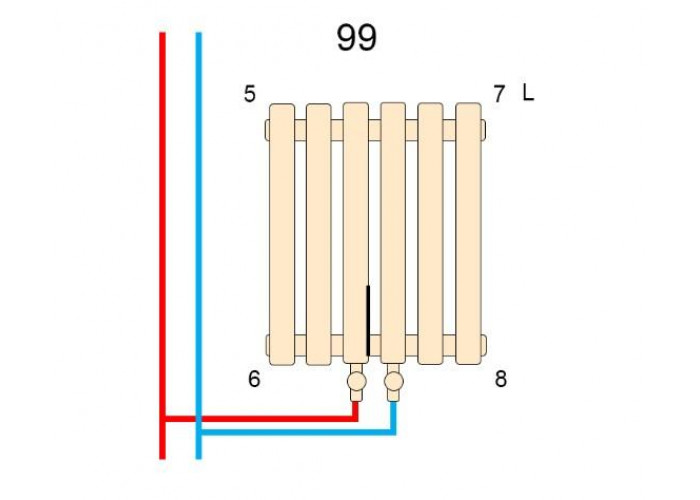 Радиатор стальной трубчатый Betatherm Elipse 1 1800x445 RAL9005M