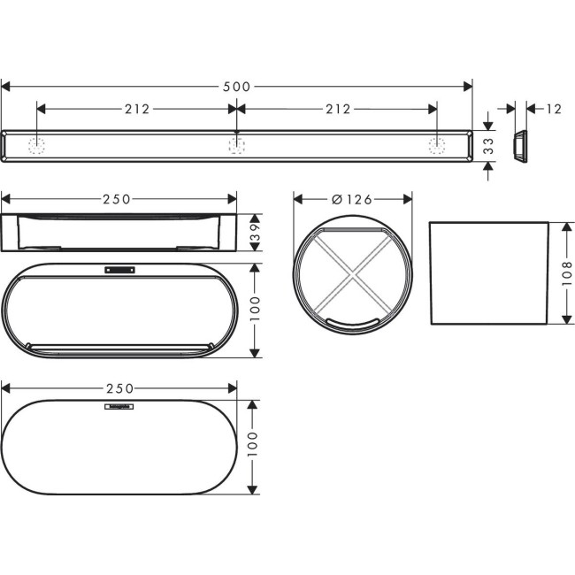 Набор аксессуаров 4в1 hansgrohe WallStoris 27968700 белый матовый