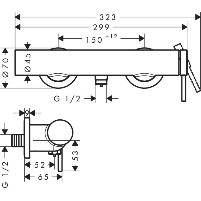 Змішувач hansgrohe Tecturis S для душу, білий матовий 73622700