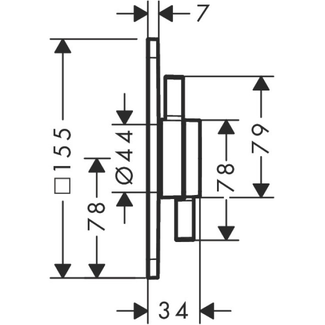 Змішувач hansgrohe DuoTurn Q для душу прихованого монтажу, білий матовий 75614700