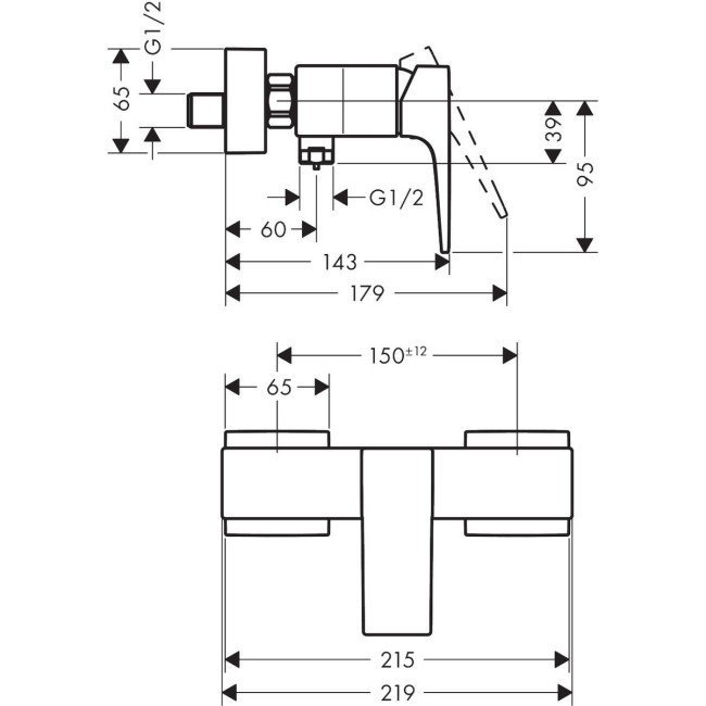 Смеситель hansgrohe Metropol для душа, бронза матовый 32560140
