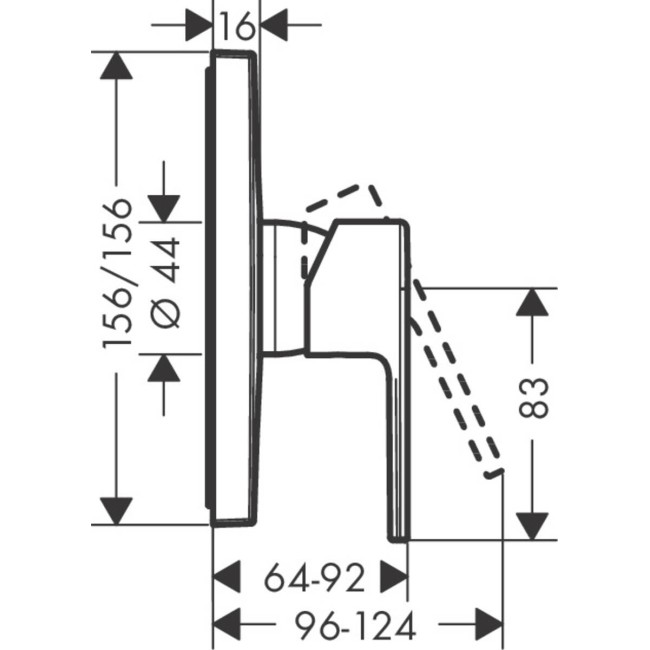 Змішувач hansgrohe Vernis Shape для душу 71668000 хром