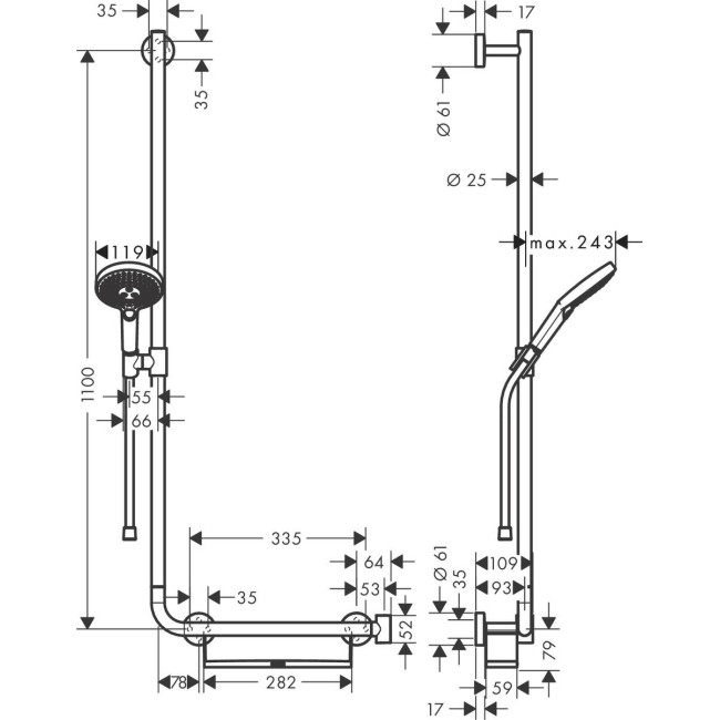 Душевой набор hansgrohe Raindance Select S 26324000 хром