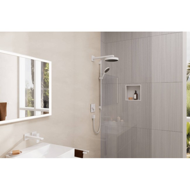 Душевой набор hansgrohe Rainfinity со штангой 90 см 28743700 белый матовый