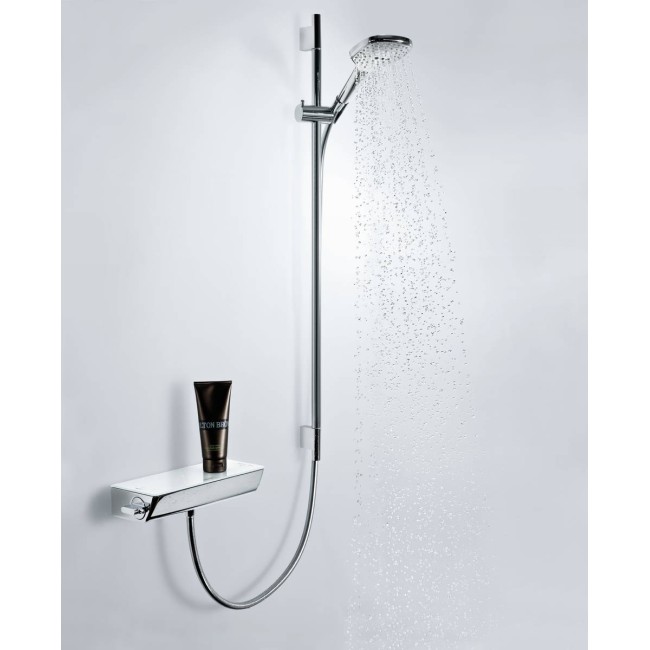 Душевой набор hansgrohe Raindance Select E 120 3jet EcoSmart с душевой лейкой и мыльницей 26623400 белый/хром