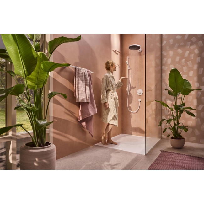 Душевой набор hansgrohe Pulsify S EcoSmart+ со штангой 65 см 24373700 белый матовый