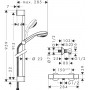 Душовий набір hansgrohe Crometta 85 Vario с універсальним термостатом Ecostat і душовою штангою 90 см 27080000 хром