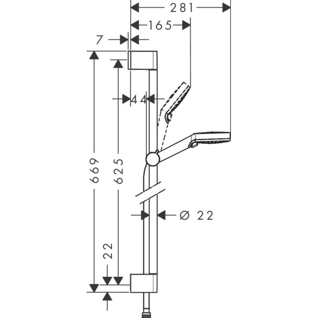 Душевой набор hansgrohe Crometta Vario 65, белый/хром 26532400