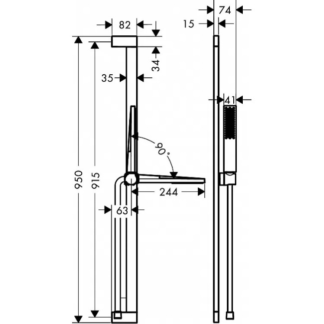 Душевой набор hansgrohe Pulsify E EcoSmart со штангой 65 см 24370000 хром