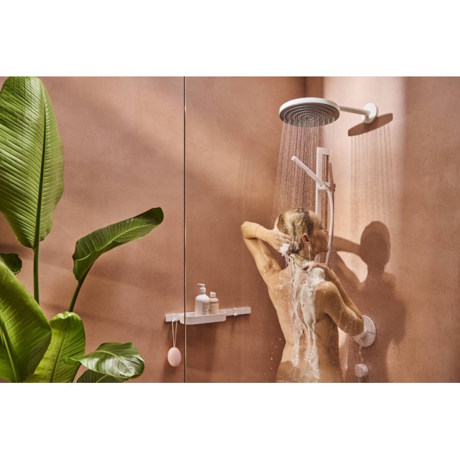 Душевой набор hansgrohe Pulsify S EcoSmart+ со штангой 90 см 24383700 белый матовый