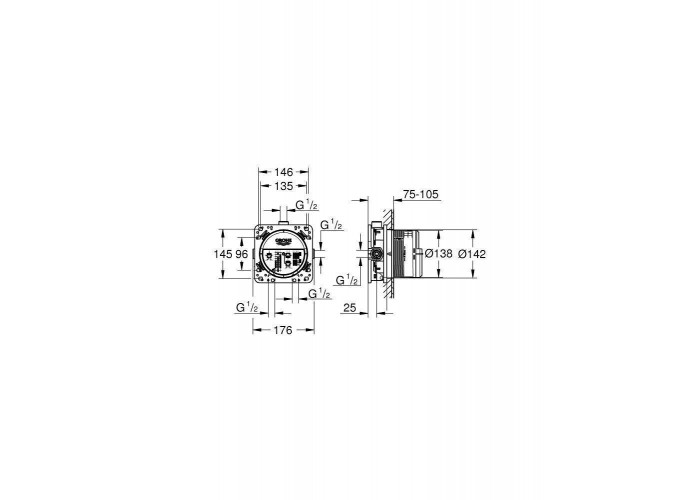 Grohe Grohtherm Душевой комплект скрытого монтажа с системой Rainshower Mono 310 (26406SC0)