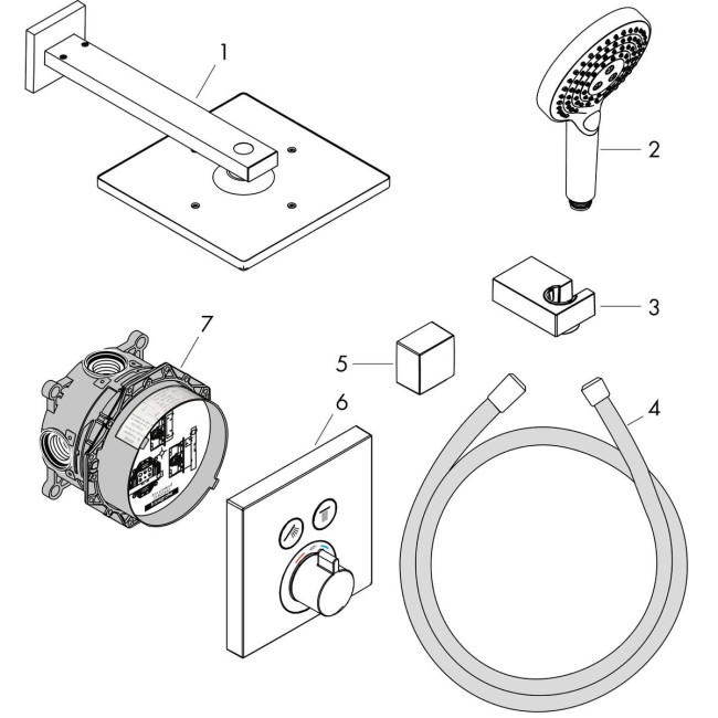 Душевая система hansgrohe Raindance E 300 1jet с термостатом 27939670 черный матовый
