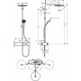Душова система hansgrohe Pulsify S Showerpipe 260 1jet з термостатом 24220670 чорний матовий