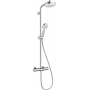 Душова система hansgrohe Crometta Showerpipe 160 1jet EcoSmart с термостатом 27265400 білий/хром