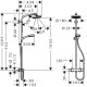 Душова система hansgrohe Crometta Showerpipe 160 1jet EcoSmart с термостатом 27265400 білий/хром