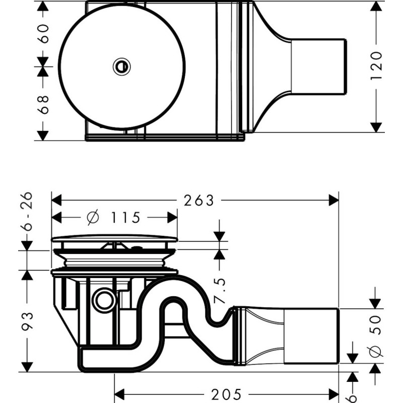 Сифон для піддона hansgrohe Raindrain 90 XX 60067000