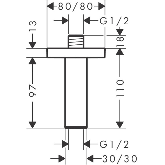 Держатель душа hansgrohe E 10 см 24338700 белый матовый