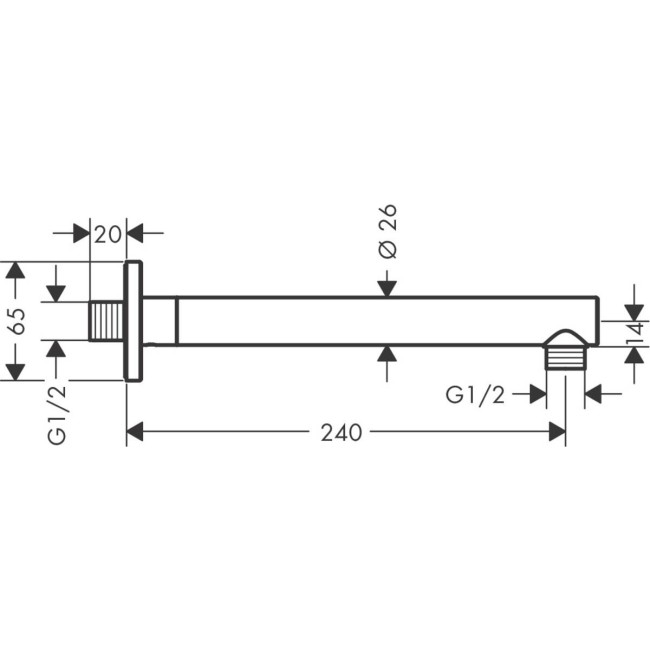 Держатель душа hansgrohe Vernis Shape, 24 см черный матовый 26405670
