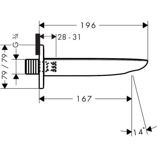 Вилив hansgrohe Puravida для ванни 15412400 білий/хром