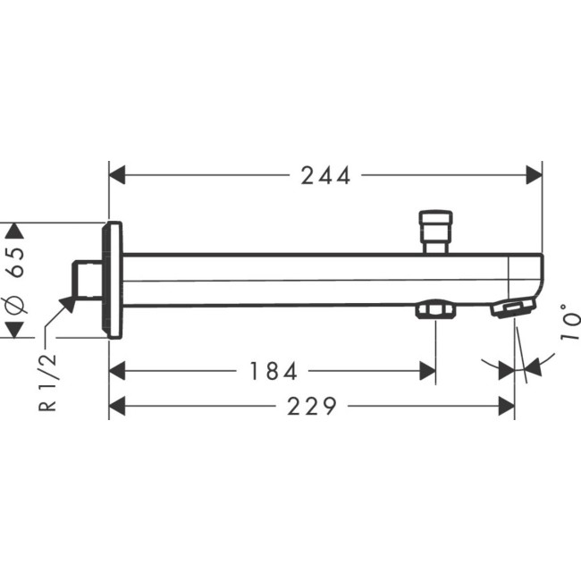 Излив hansgrohe Metris S для ванны 31416000