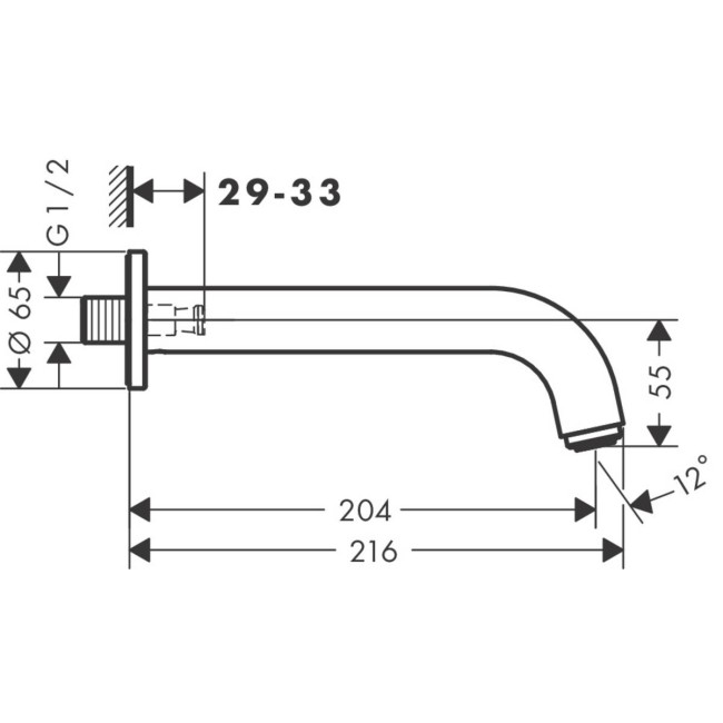 Вилив hansgrohe Vernis Blend для ванни, хром 71420000
