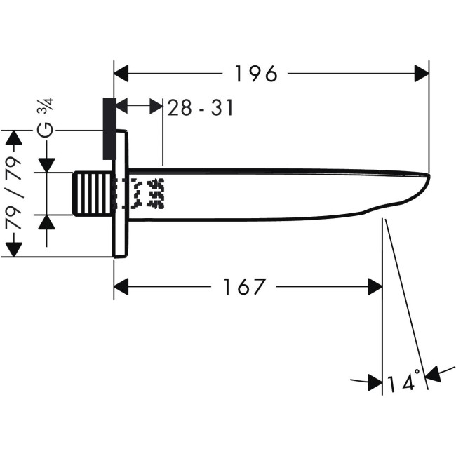 Вилив hansgrohe Puravida для ванни 15412000 хром