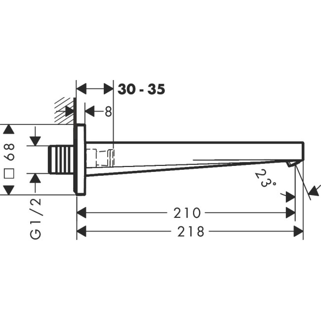 Вилив hansgrohe Tecturis E для ванни, білий матовий 73410700