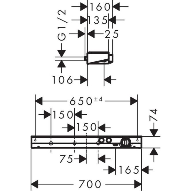 Смеситель с термостатом для душа hansgrohe ShowerTablet Select, 13184400