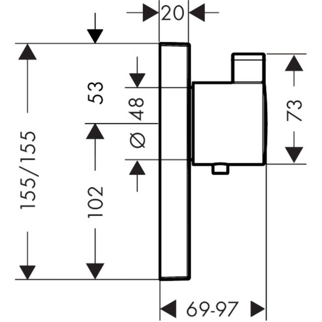 Термостат hansgrohe ShowerSelect Highfow для душа 15761000