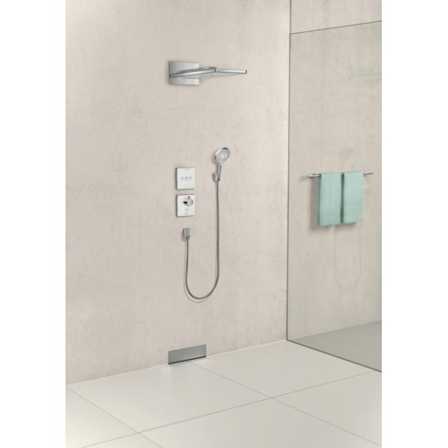 Термостат hansgrohe ShowerSelect Highfow для душа с отдельным выводом для ручного душа, белый стеклянный 15735400