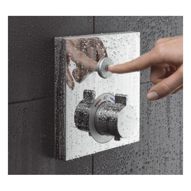 Термостат hansgrohe ShowerSelect Glass для одного потребителя стеклянный, белый/хром 15737400