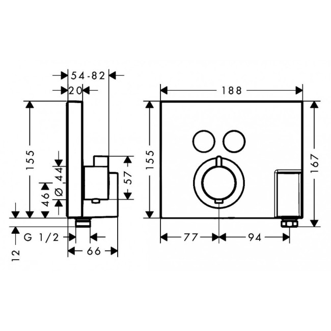 Термостат hansgrohe ShowerSelect для душа 15765000 с держателем