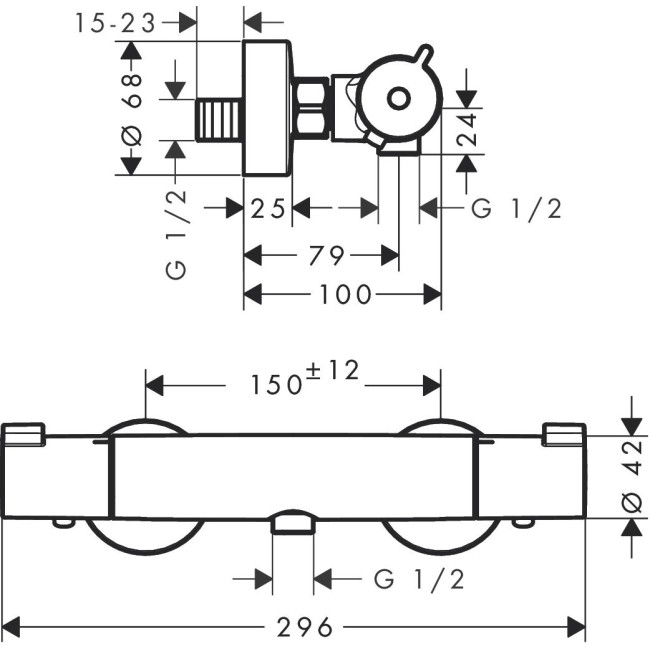 Смеситель с термостатом для душа hansgrohe Ecostat 1001 CL, 13211000