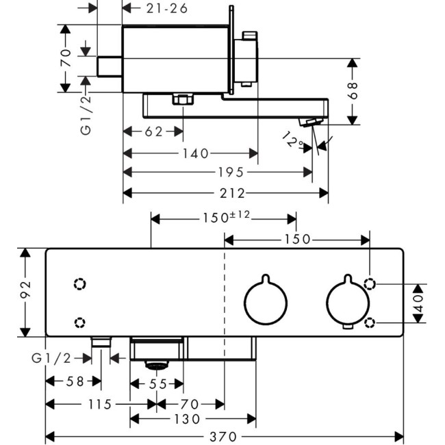 Термостат hansgrohe ShowerTablet 350 для ванны, 13107400