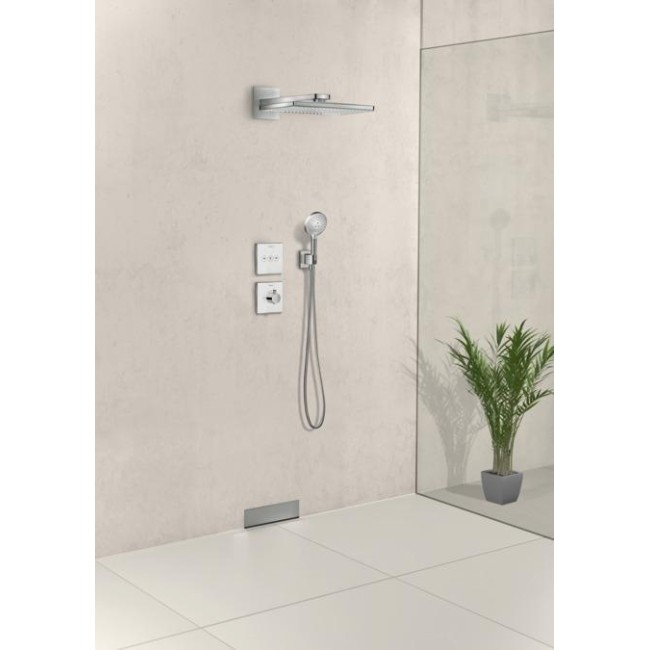 Термостат hansgrohe ShowerSelect Highflow для душа, белый стеклянный 15734400