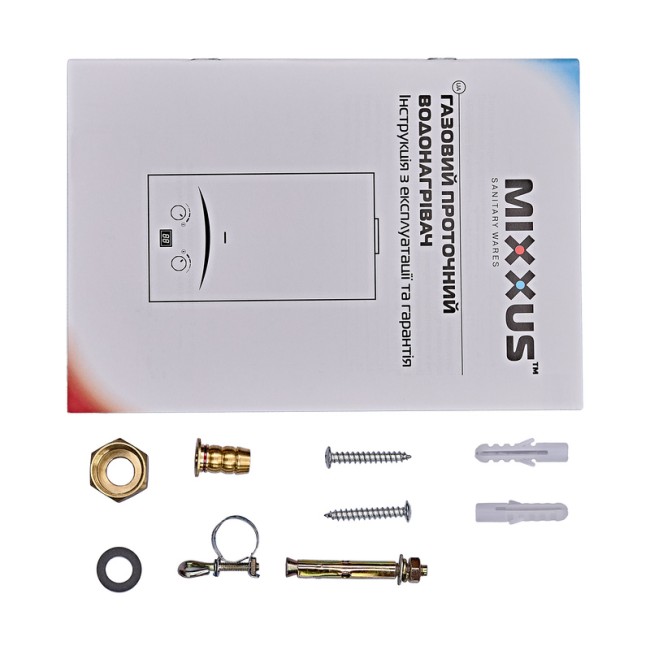 Газовая колонка MIXXUS GWH-0410 BASIC GLASS дымоходная 10 л/мин (панель из стекла с рисунком) (WH0025)