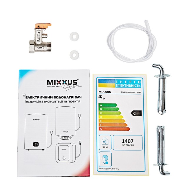 Водонагрівач "Плоский" MIXXUS EWH-10080 FLAT DRY накопичувальний 80 л, сухий тен 2 kW (WH0598)