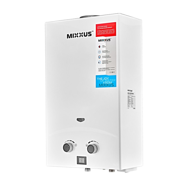 Газовая колонка MIXXUS GWH-0110 BASIC WHITE дымоходная 10 л/мин (цвет белый) (WH0022)