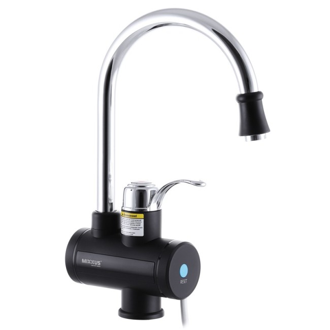 Водонагреватель 3 kW проточный, с индикатором температуры, RESET, на мойку MIXXUS Electra 240-E BLACK (цвет черный) (MI2828)