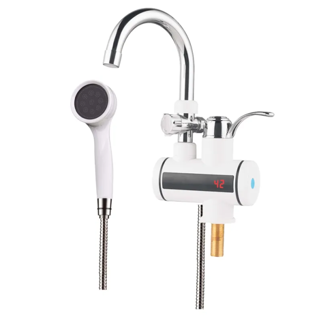 Водонагрівач 3,3 kW проточний, з індикатором температури, RESET, на мийку, з лійкою MIXXUS Electra 280-E (MI6114)