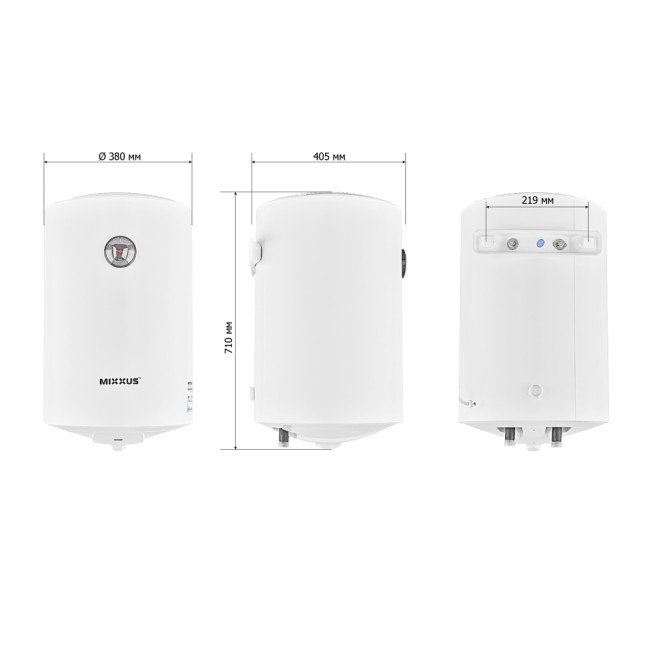 Водонагрівач "Циліндр" MIXXUS EWH-07050 ROUND WET накопичувальний 50 л, мокрий тен 1,5 kW (WH0601)