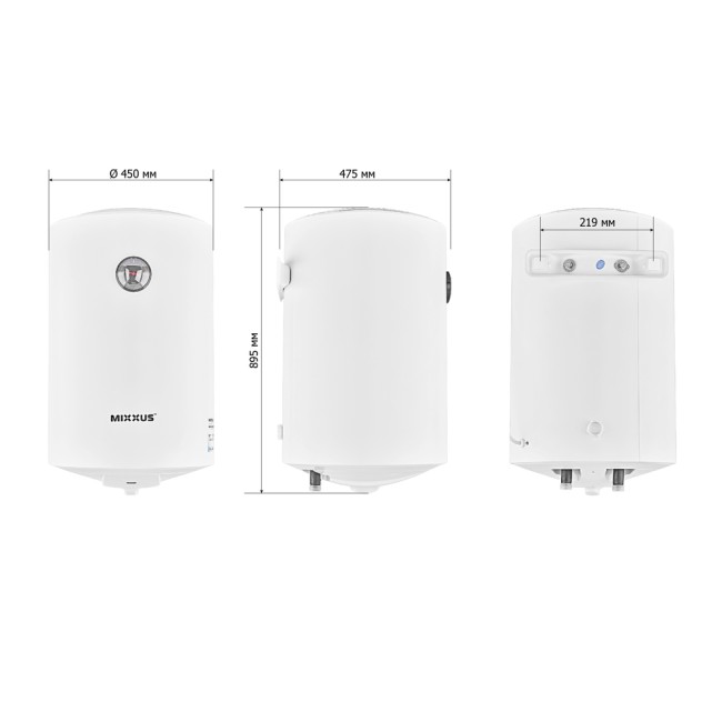 Водонагрівач "Циліндр" MIXXUS EWH-07100 ROUND WET накопичувальний 100 л, мокрий тен 1,5 kW (WH0603)