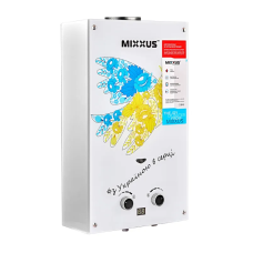 Газовая колонка MIXXUS GWH-0610 BASIC GLASS дымоходная 10 л/мин (панель из стекла с рисунком) (WH0027)
