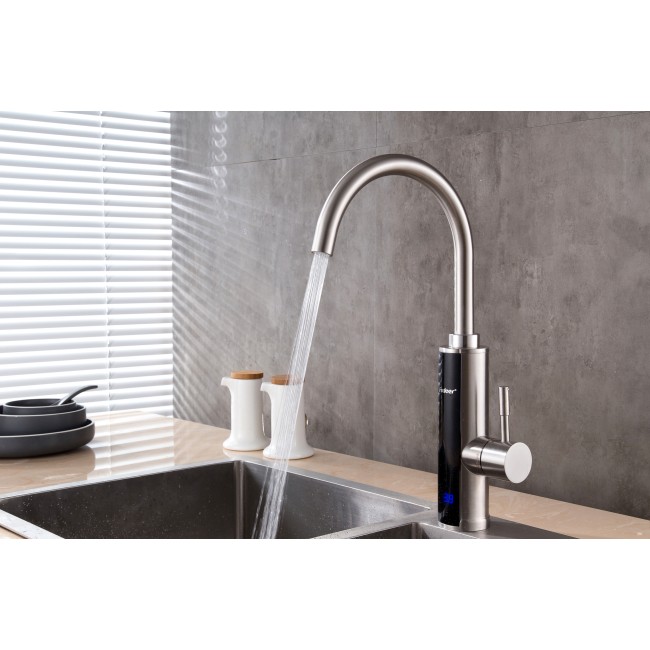 Водонагреватель 3,3 kW проточный, нержавеющая сталь, с индикатором температуры, на мойку MIXXUS Electra 470-E (MX0772)