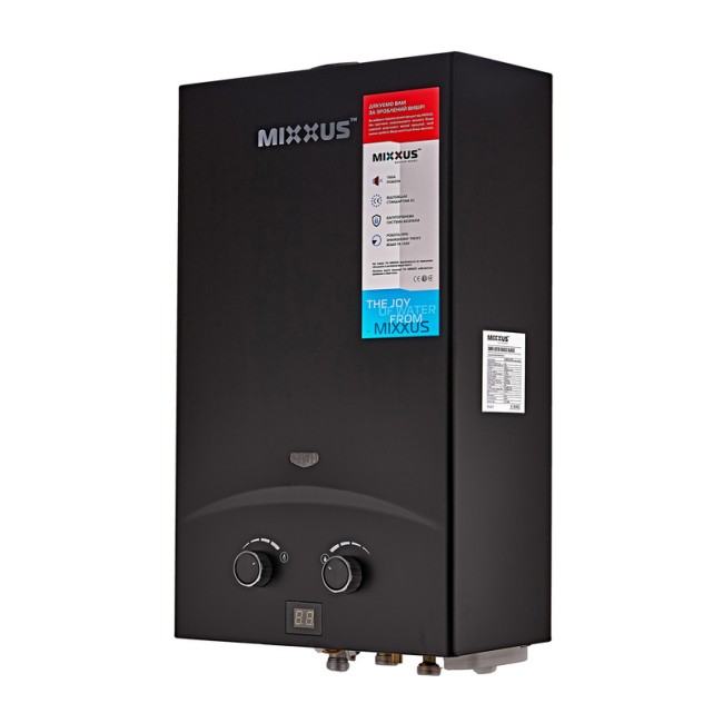Газовая колонка MIXXUS GWH-0210 BASIC BLACK дымоходная 10 л/мин (цвет черный) (WH0023)