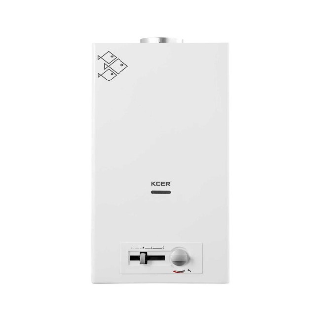Газовая колонка KOER KWH.G0410 WHITE дымоходная с пьезорозжигом 10 л/мин (цвет белый) (KR5663)