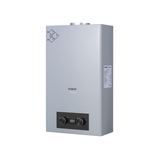 Газова колонка KOER KWH.G0110 GRAY димохідна 10 л/хв, колір сірий (KR5555)