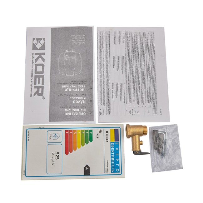 Водонагрівач "Над мийкою" Koer KWH.E04-10VWO накопичувальний 10 л, мокрий тен 1,5 kW (EK0103)