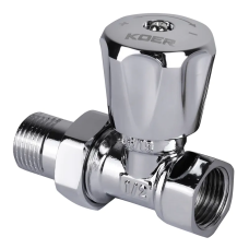 Вентиль радіаторний (хромований) 1/2x1/2 (Koer KR.903.CHR) (KR2822)